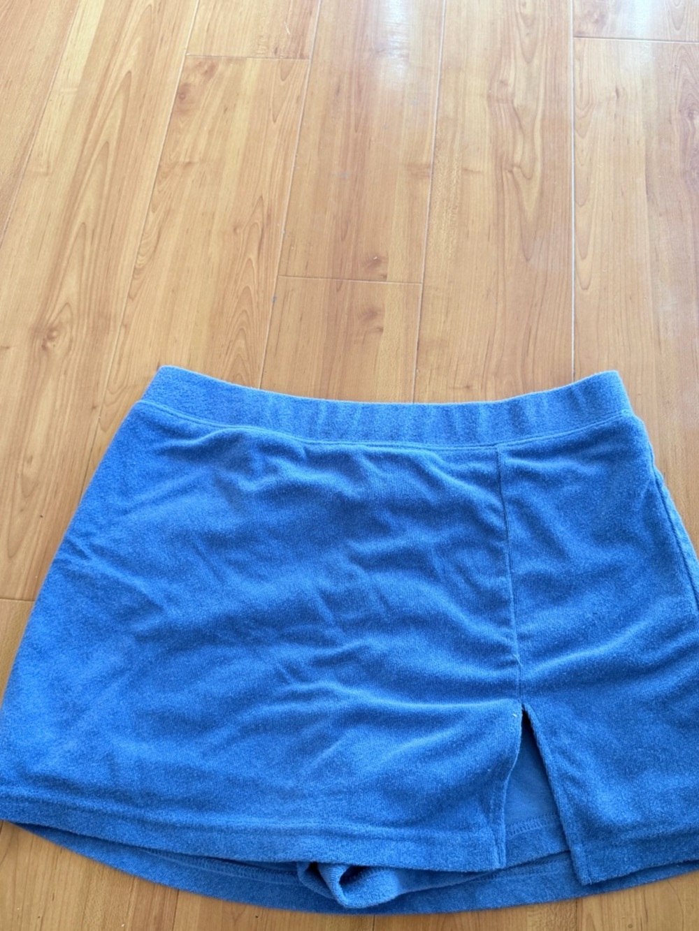 Women's Blue Terry Skort with Front Slit